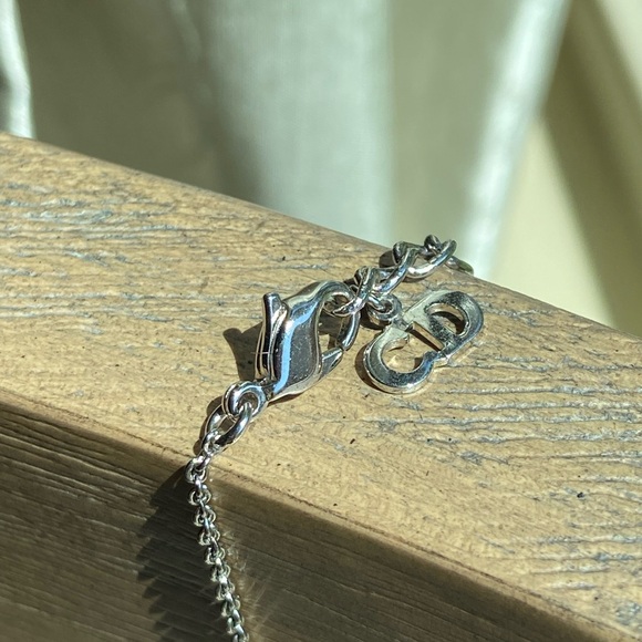 Dior Silver Circle Logo Tag Necklace - Picture 3 of 4